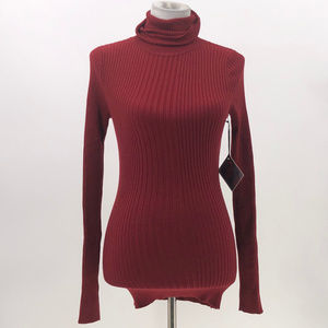 yoki ribbed  turtleneck fitted sweater sz M NWT